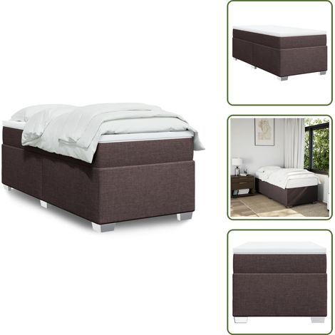 Boxspringbett mit Matratze Dunkelbraun 100x200 cm Stoff - Boxspringbett - Doppelbett - Bettenrahmen - Matratze - Matratzenauflage (1/5)