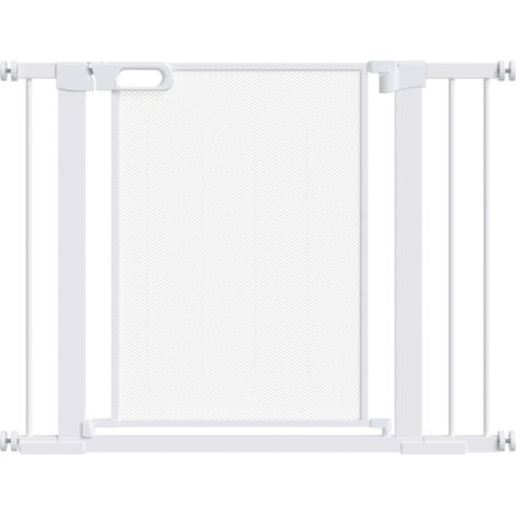 Pet Safety Gate for Doorways and Staircases with Extension Kit,Adjustable 75-103cm,White Color (1/5)