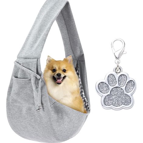 Sac de transport pour animaux de compagnie, bandoulière réglable pour chien et chat, sac en bandoulière confortable et respirant pour voyages et promenades