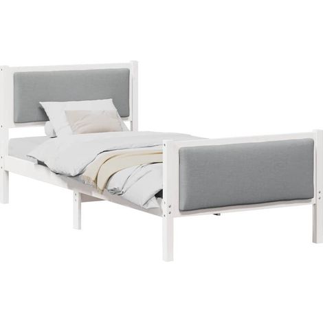 Maison Exclusive - Estructura de cama con cabecera Gris Claro 100 (1/5)