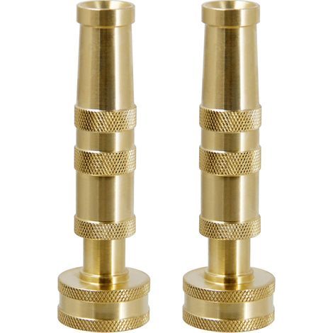 Lance d'arrosage en laiton, lance réglable par rotation en laiton robuste, lot de 2 (4 po) (1/4)
