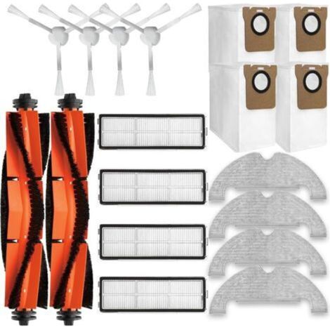 Zubehörset mit Ersatzteilen für Dreame D10 Plus RLS3D, Z10 Pro und L10 Plus Saugroboter: 2 Hauptbürsten, 4 Seitenbürsten, 4 Filter, 4 Wischpads, 4 Staubsaugerbeutel (1/4)