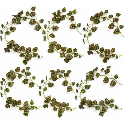 Pack of 6 x 160cm Artificial Watermelon Peperomia Leaf Garland Hanging Decoration (1/5)