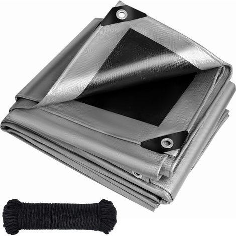 Bâche de protection 2 x 4 m avec œillets 260 g/m² - Imperméable - Polyvalente - Résistante aux UV - Pour meubles de jardin, trampoline, toit, voiture, camion, bois, bateau, piscine (1/5)