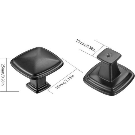 10 Pièces Poignee de Meuble Cuisine Noir, Tiroir de Poignée Porte, Bouton de Meubles Cuisine de Porte, Poignées de Meuble pour Placard Armoire Cuisi (1/3)