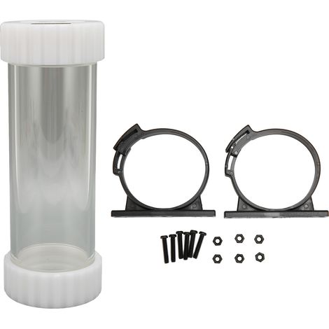 Réservoir cylindrique transparent 60mm pour refroidissement liquide, raccord G1/4, capacité 350ml, matériau PMMA/POM, pour CPU, refroidissement rapide (1/5)