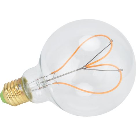 Ampoule LED Rétro G95 en Forme de Cœur, E27 4W 110V, Dimmable, Lumière Chaude pour Chambre, Café, Décoration (1/5)