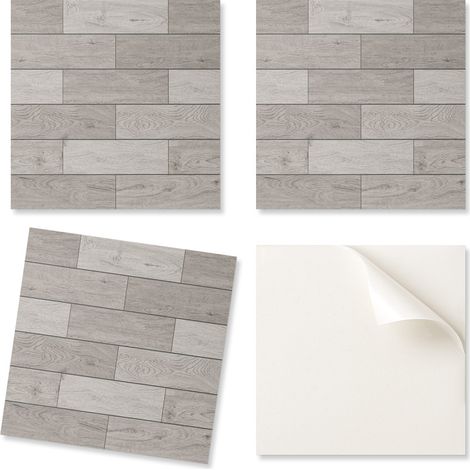 Paquete de baldosas de vinilo con dise帽o de cocina imitaci贸n madera, 9x30x30 cm.