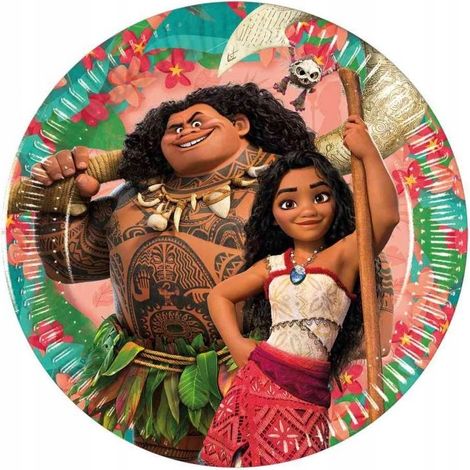 VAIANA 2 Moana II Assiettes en papier Disney pour fête d'anniversaire 20 cm 8 pièces. (1/2)