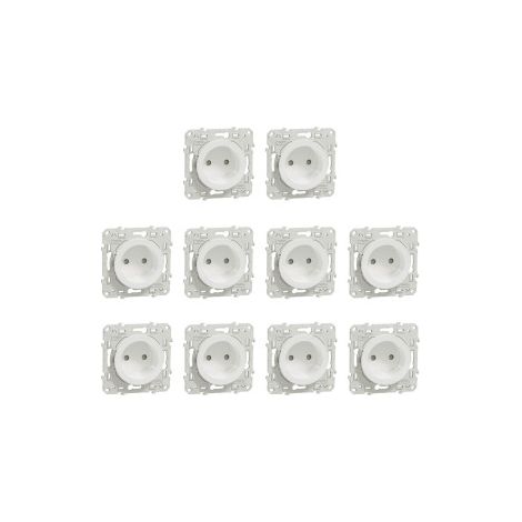 Schneider - Odace 2011 - LOT de 10 Prise de courant 2P connexion u00e0 VIS - Blanc - Ref. : S520033x10 (1/5)