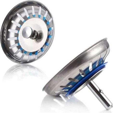2-Piece Stainless Steel Sink Plug, Strainer Plug for Sinks, Stainless Steel Sink Filter Cover, Strainer Hole, 80mm Diameter (1/5)