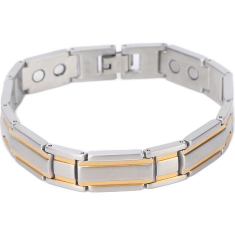 Bracelet magnétique titane acier thérapie aimant soulagement douleur arthrite (1/5)