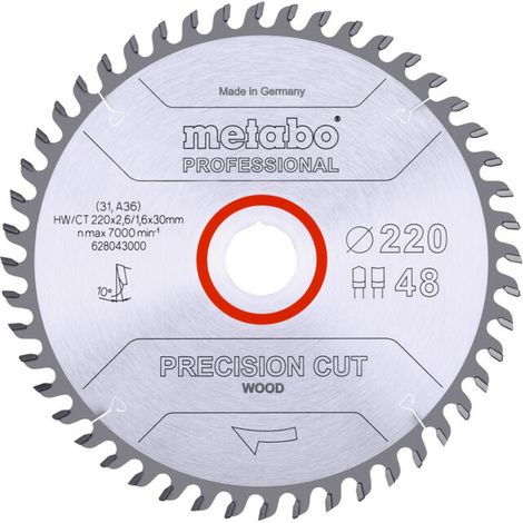 Metabo Lame de scie circulaire hw/ct 220 x 30, 48 dz/hz 10° (628043000)