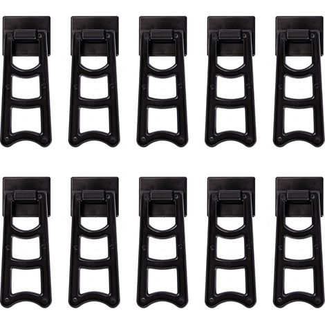 Lot de 10 supports pour cadres photo en plastique noir - auto-adhésifs et sans perçage - supports chevalet - hauteur 7 à 12 cm (4 à 65 pouces) - pour loisirs créatifs, encadrement d'œuvres d'art, tabl (1/4)