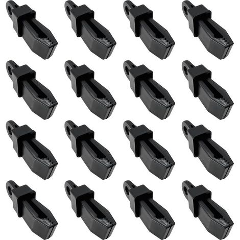 16 clip per teloni, elementi di fissaggio per teloni - Tenda - Clip per teloni - Clip per vele parasole - Clip per teloni - Ganci in plastica per teloni (1/5)