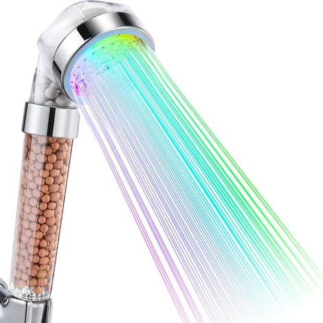 LED-Duschkopf, Badezimmer-Duschkopf, Handbrausekopf, mit 7 LED-Farben, hohem Wasserdruck, wassersparend. (1/4)