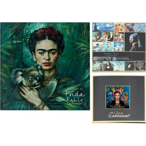 Carmani, posavasos de cristal de 11,5 x 11,5 cm inspirado en las pinturas de Frida Kahlo. (1/5)