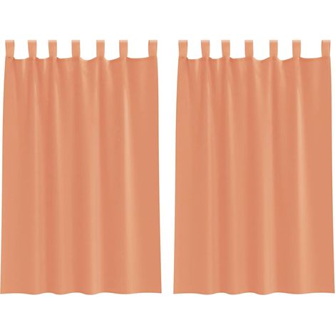 Maison Exclusive - Voile Vorhänge mit Schlaufen 2 Stk. Terrakotta