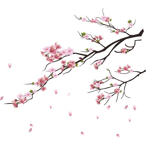 Wandaufkleber mit Aquarell-Kirschblüten für Kinderzimmer