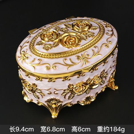 Boîte à bijoux créative de style rétro européen (or et blanc) (1/3)