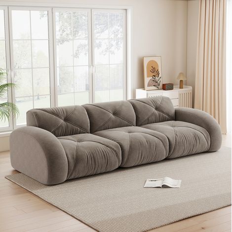 Sofá modular de chenilla para salón taupe OKMYHOME (1/5)
