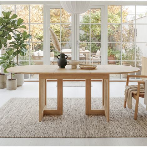Ausziehbarer Esstisch 150/200 x 90 cm, für 6–8 Personen, MDF Eiche HAVRYA (1/5)