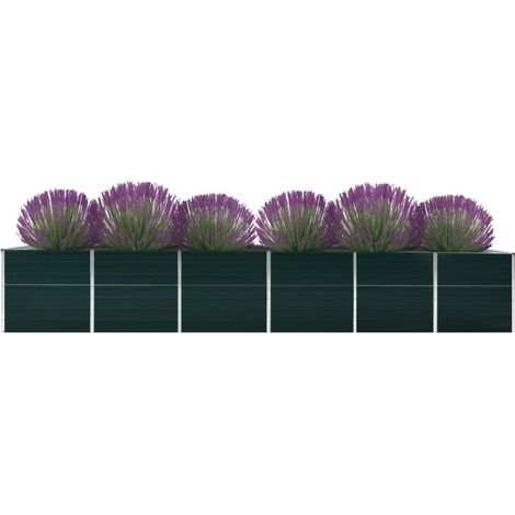 vidaXL Arriate de jardín de acero galvanizado verde 480x80x77 cm (1/2)