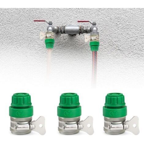 3pcs Garden Hose Adapter with Stainless Steel Clamp Universal Connector (1/5)