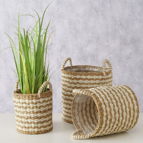 Pflanzkorb Adila, Rund, H 42 cm, D 35 cm, Indoor
