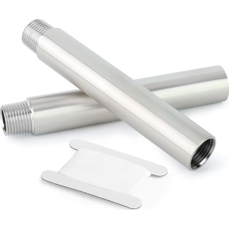 2 pièces de raccords tuyauterie en acier inoxydable, 1/2"FBSP x 1/2"FBSP, 50mm longueur, pour tuyaux fonte, l'eau, l'air et le gaz naturel 100mm Length 1/4"BSP(Mâle Femelle) (1/5)