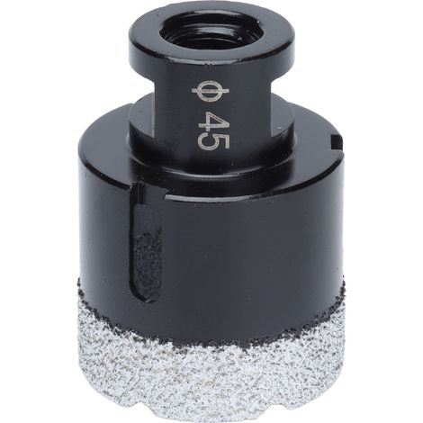 Foret diamant brasé 45mm pour perçage marbre, céramique, granit, filetage M14 (1/5)