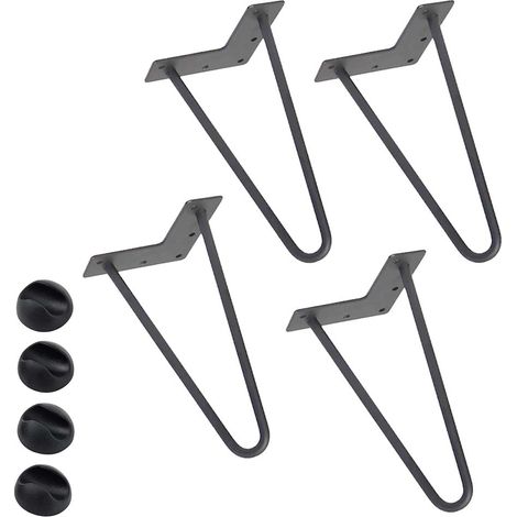 4x Gambe Piedi Tavolo Piedini Mobili Divano 25cm Metallo Design Moderno Grigio (1/5)