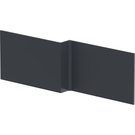 Nuie Satin Soft Black 1700mm L Shaped Shower Bath Front Panel - NMP1435 (1/5)