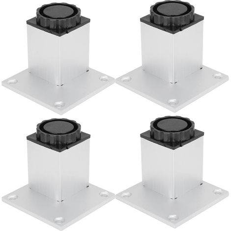 Quatre pieds de canapé, pieds de meuble carrés réglables en alliage d'aluminium, quincaillerie pour meubles de 60 mm. (1/5)