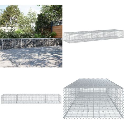 vidaXL Panier gabion avec couvercle 400x100x50 cm fer galvanisé (1/5)