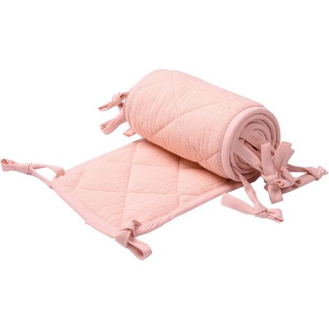 Bettumrandung 1 Stück Weicher bissfester gepolsterter Bettschutz Sicherer und bissfester Schutzbezug Eckenschutz für Babys 15 x 120 cm Rosa (1/5)