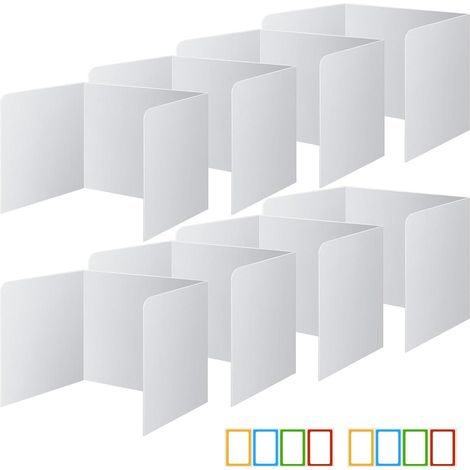 8 Pièces Séparateur de Bureau, Cloison Bureau, Panneau de Séparation de Bureau Pliable, Separateur Bureau, Séparateur de Confidentialité de Table pour L'école, Le Bureau, La Bibliothèque (8 Pièces) (1/5)