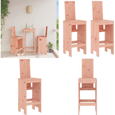 Tabourets de bar lot de 2 40x42x120 cm bois massif douglas - Tabourets De Bar - Chaises De Jardin - Mobilier De Jardin - Meubles De Terrasse - Bois Massif - Home & Living (1/5)