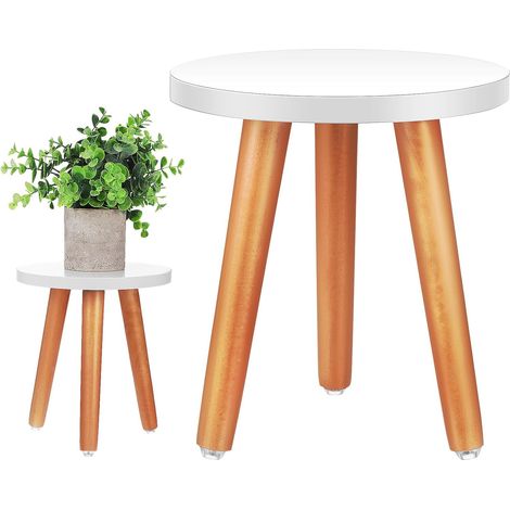 Support à Plantes En Bois Massif Petit Support Pour Plantes D'intérieur Naturel Lot De 2 Diamètre 20/22 Cm Pour Pot De Fleurs Intérieur (1/5)