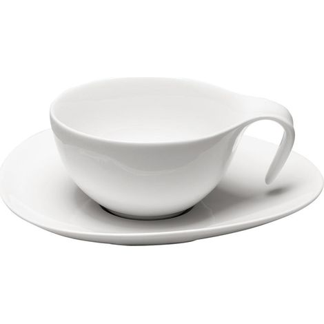 Time Duka Porzellan-Kaffeetasse mit Untertasse, 150 ml, Weiß (1/5)