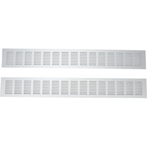 Grilles D'aération Rectangulaires en Aluminium Anodisé 80x600mm - Lot de 2 pour Armoires Placards Meubles - (1/5)
