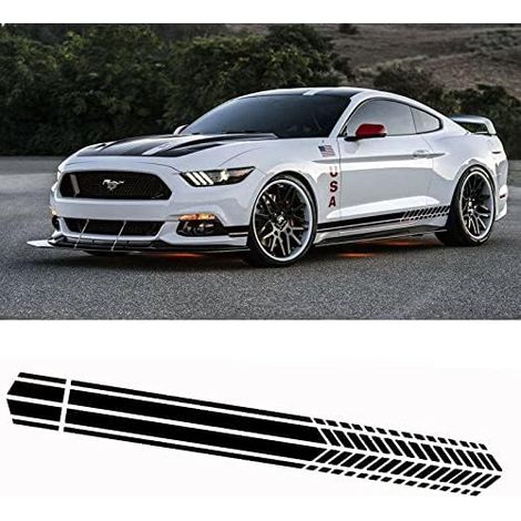 2 Stücke Auto Seitenstreifen Aufkleber Vinyl Racing Streifen Aufkleber Auto Dekoration Aufkleber Motorhaube Dach Kofferraum