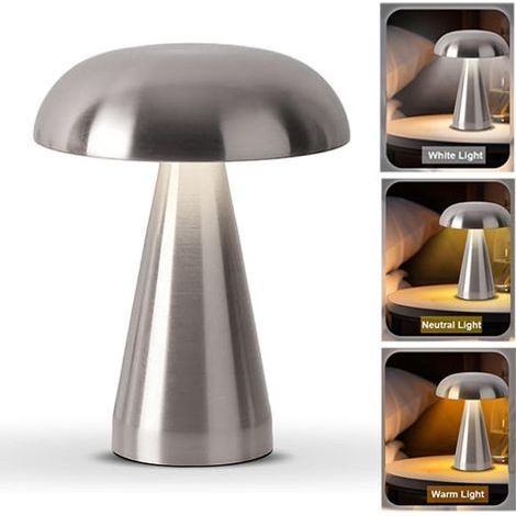 Lampe champignon sans fil, lampe de bureau LED, lampe de chevet créative, veilleuse tactile (1/5)
