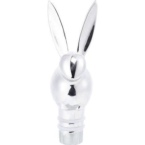 Flaschenverschluss in Hasenkopfform, kreativer Weinverschluss, wiederverwendbarer und vakuumversiegelter Weinverschluss, Getränkeverschluss für Ostern und die Hausbar (Silber) – 9,50 x 4,50 (1/3)