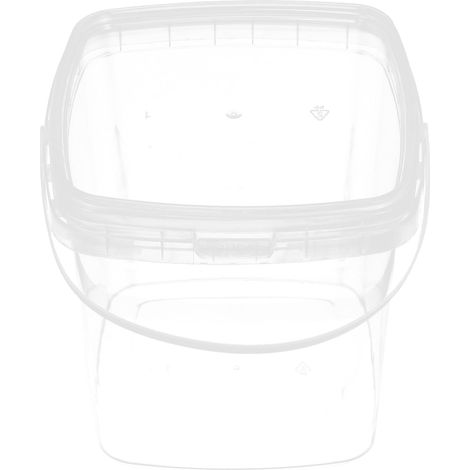 Seau Plastique avec Couvercle, Seau Alimentaire 2l en Pp avec Poignée, Étanchéité et Compact, pour Activités en Plein Air et Rangement (1/5)