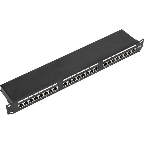 Patchpanel mit 24 Ports, geschirmtes Netzwerkkabel-Patchpanel mit abnehmbaren und austauschbaren Buchsen (1/5)