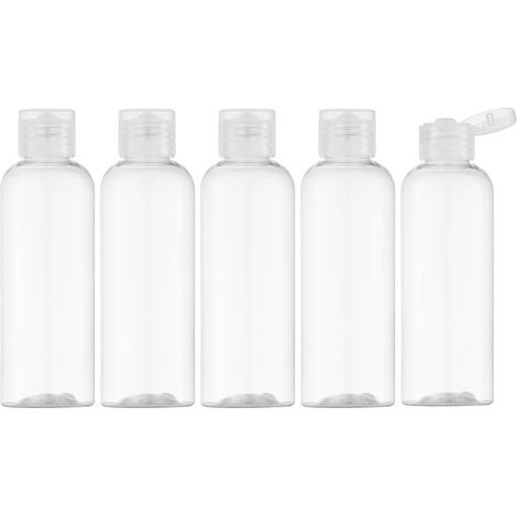 PET-Quetschflasche – 100 ml – Klappverschluss – Für Toilettenartikel, Shampoo, Spülung, Lotion – 5er-Pack (1/5)