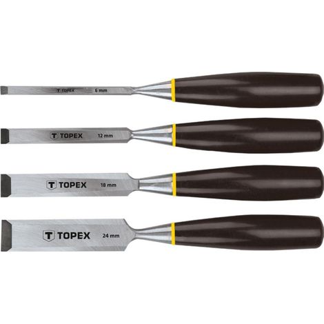 Set scalpelli Topex 09a310 acciaio utensile ergonomico 4 pezzi