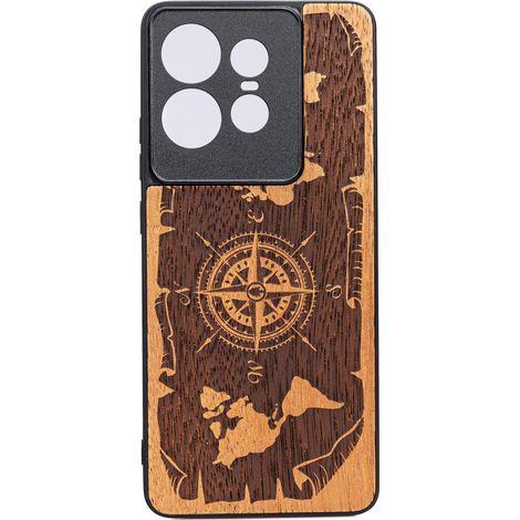 Custodia in legno Bewood per Motorola Edge 50 Pro WIND ROSE MERBAU (1/2)