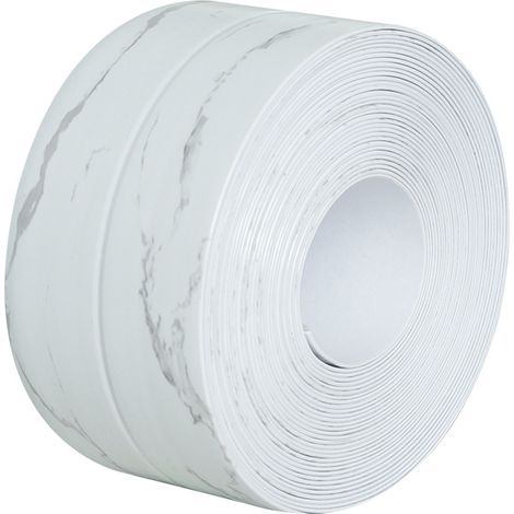 Wasserfestes Dekorband, geeignet für Küchen, Arbeitsplatten und Badezimmer (weißes Marmormuster, 2 Rollen - 3,8 cm x 3,2 m). (1/5)